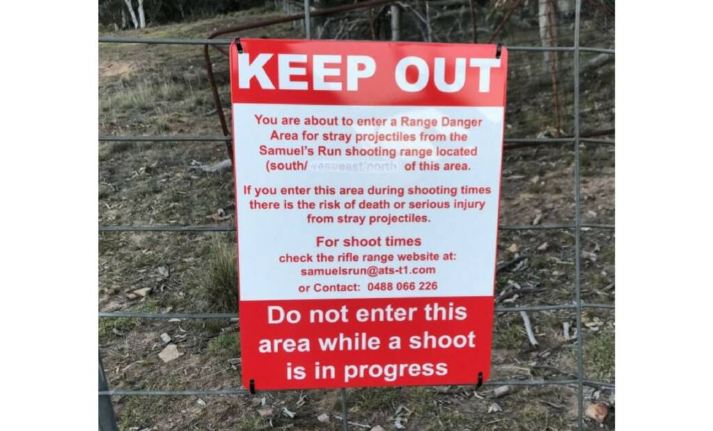A sign on the fence of the property at Samuel's Run.