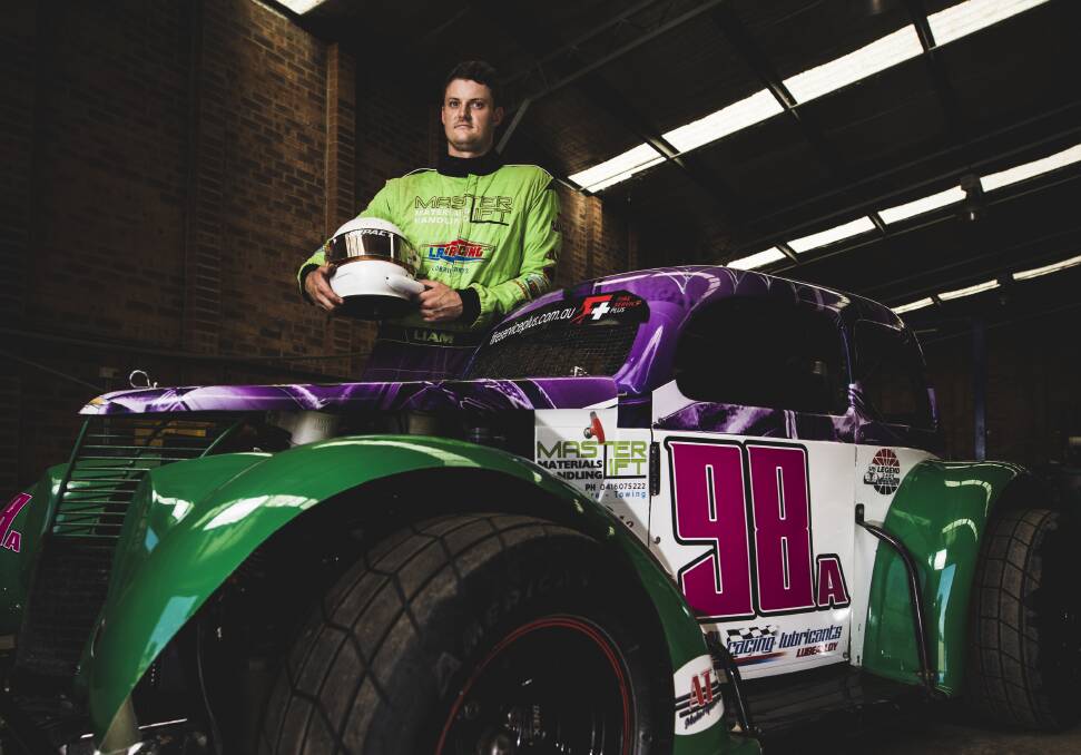 Speedway racer Liam Heaton is leading the Legend Cars pro champs and on track to win an all expenses paid trip to compete in America. Photo: Jamila Toderas Photo: Jamila Toderas