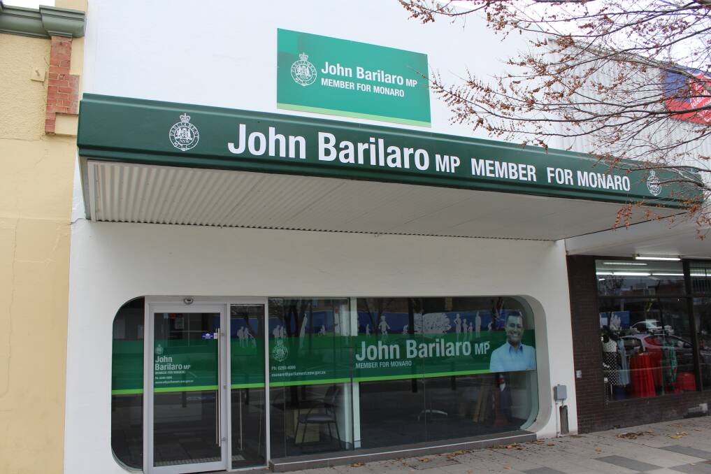 John Barilaro MP's electorate office in Crawford Street, Queanbeyan.