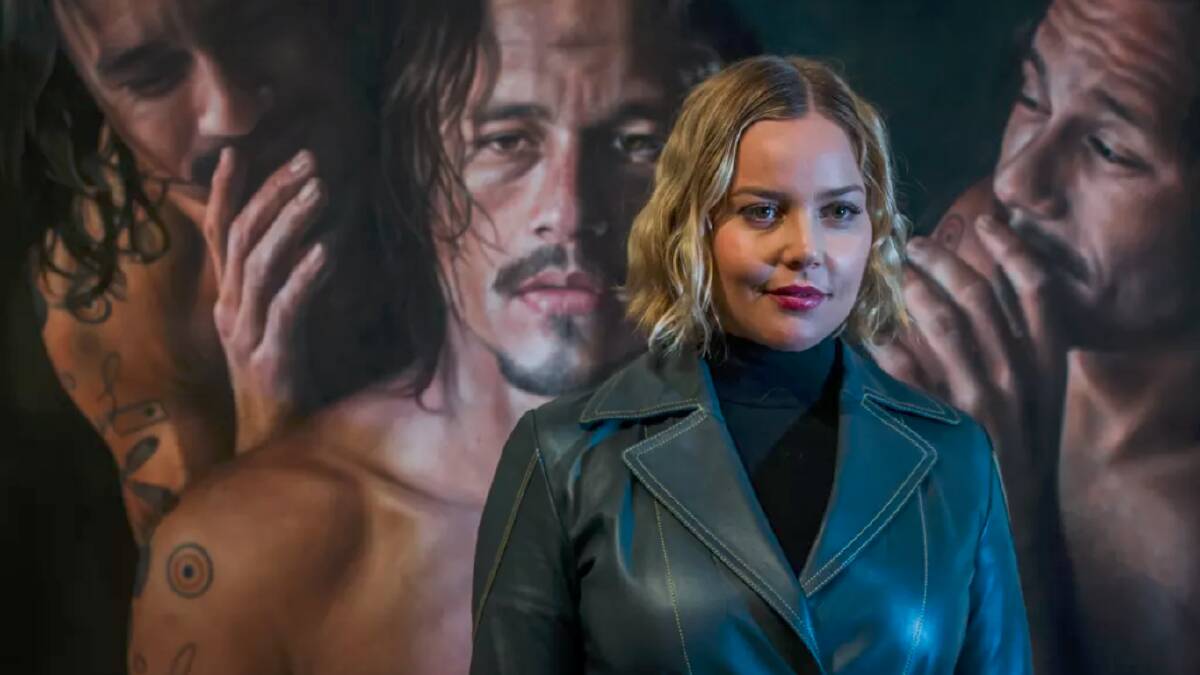 Australian actor Abbie Cornish at the opening of Heath Ledger: A Life In Pictures at the National Film and Sound Archive. Painting by Vincent Fantauzzo Pic: Karleen Minney