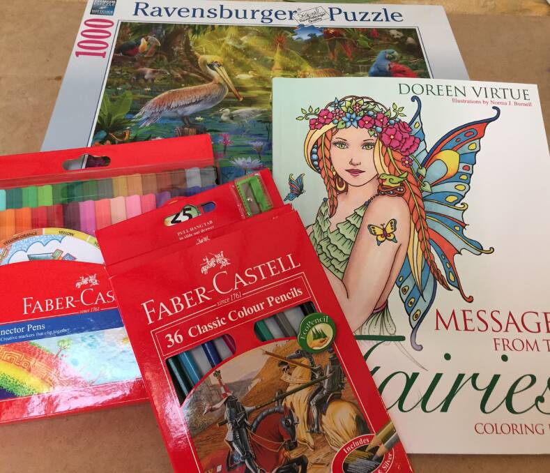 Puzzles and colouring in: something to do as a family or on your own.