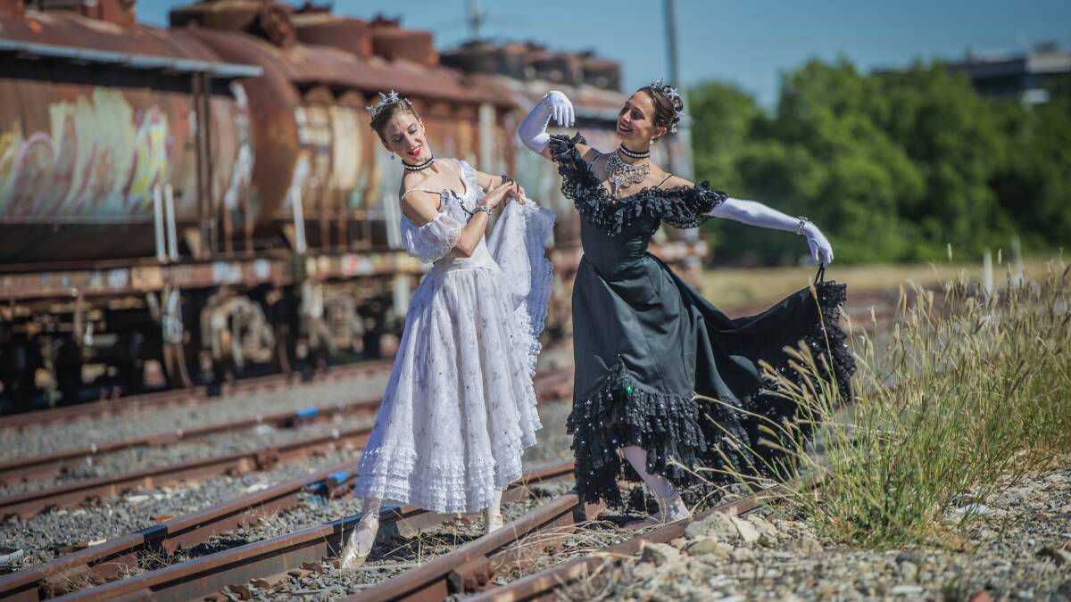 Canberra ballerina Lana Jones (left) and Queanbeyan ballerina Dimity Azoury share the lead role in the Australian Ballet's new production 'The Merry Widow'. Photo: Karleen Minney