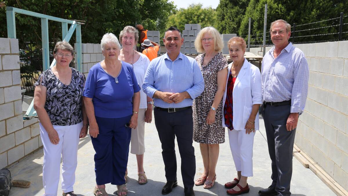 Member for Monaro John Barilaro and Mayor Tim Overall met with members of the Queanbeyan Art Society at the site of their new development to launch the upgrades. Photo: Supplied