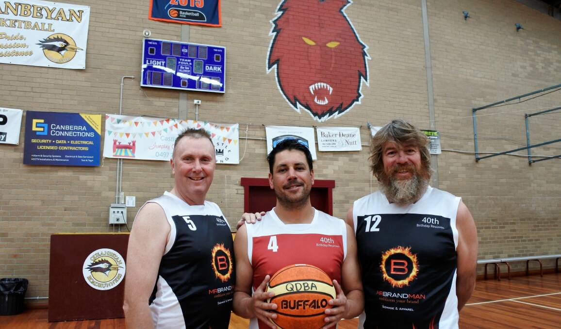 Wayne Bradley, Jason Codey and Alan Hopkins all competed in the 40th Anniversary Legends match on Saturday. Photo: Elliot Williams
