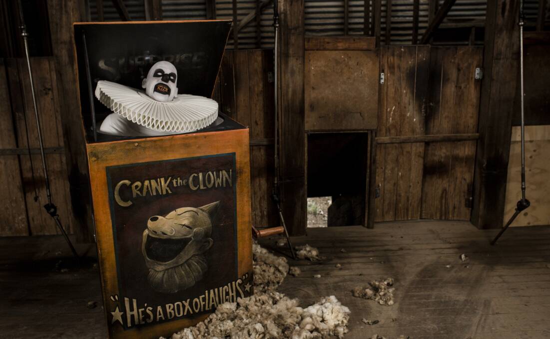 Crank the Clown will be scaring visitors at this year's Boogong. Photo: Jamila Toderas