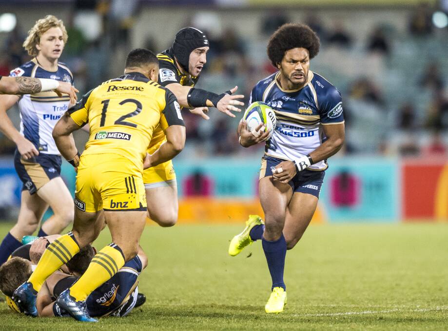 Star Brumbies player Henry Speight could soon be terrorising opposing wingers at Seiffert Oval. Photo: Sitthixay Ditthavong