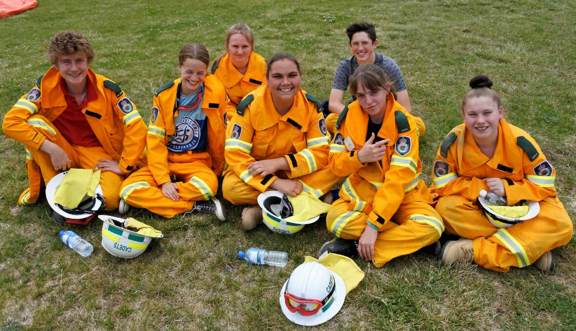 Some of the successful graduates from the RFS cadet program at Queanbeyan High School. Photo: Elliot Williams