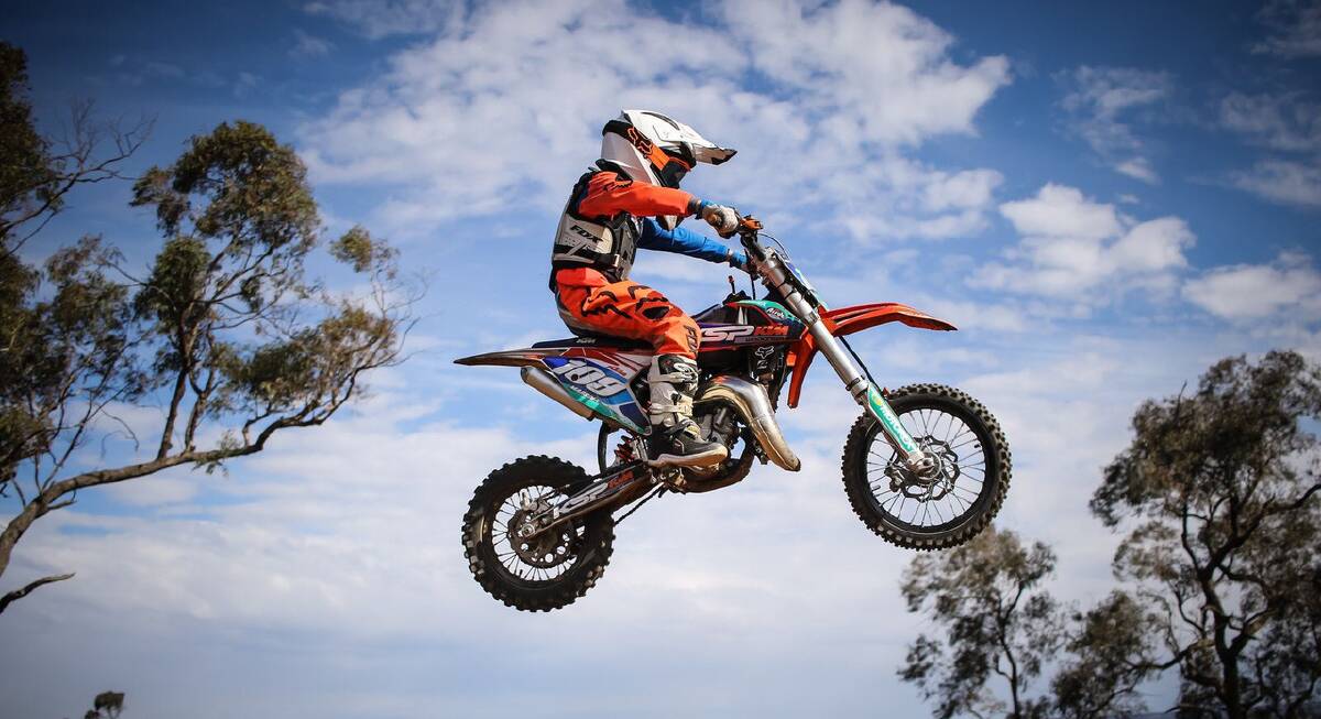 Seth Marsden, 8, will compete in the Australian KTM Supercross Challenge in Sydney in front of 20,000 people. Photo: Dean Thompson Photography