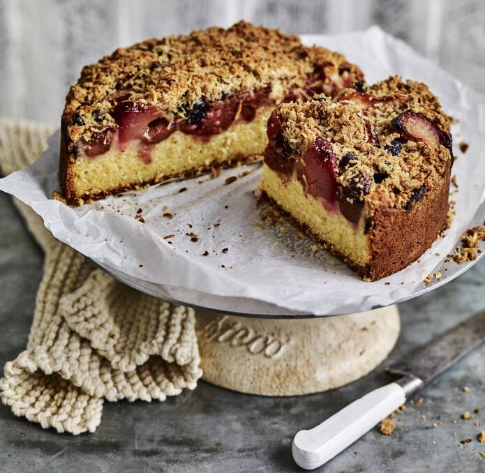 Use the best of the season in a plum and blueberry crumble cake. Picture: Supplied