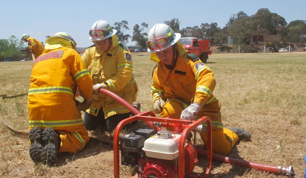 RFS cadets fire up the generator to pump water during graduation scenarios. Photos, Phil Mayne.