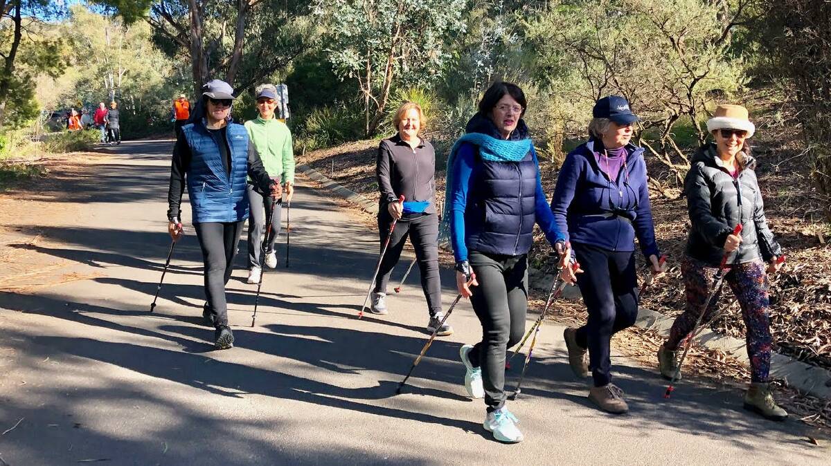 What's with the poles? Nordic walking is low-impact and tones more muscles in the body than many other forms of exercise. Photo: Supplied.