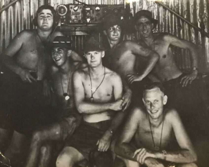 THEY SERVED, TOO: Barry Algar (pictured in the middle, with his arm across his chest) with his mates from the 101th Field Battery (RAR), which helped defend RAAF Butterworth from aerial attack.
