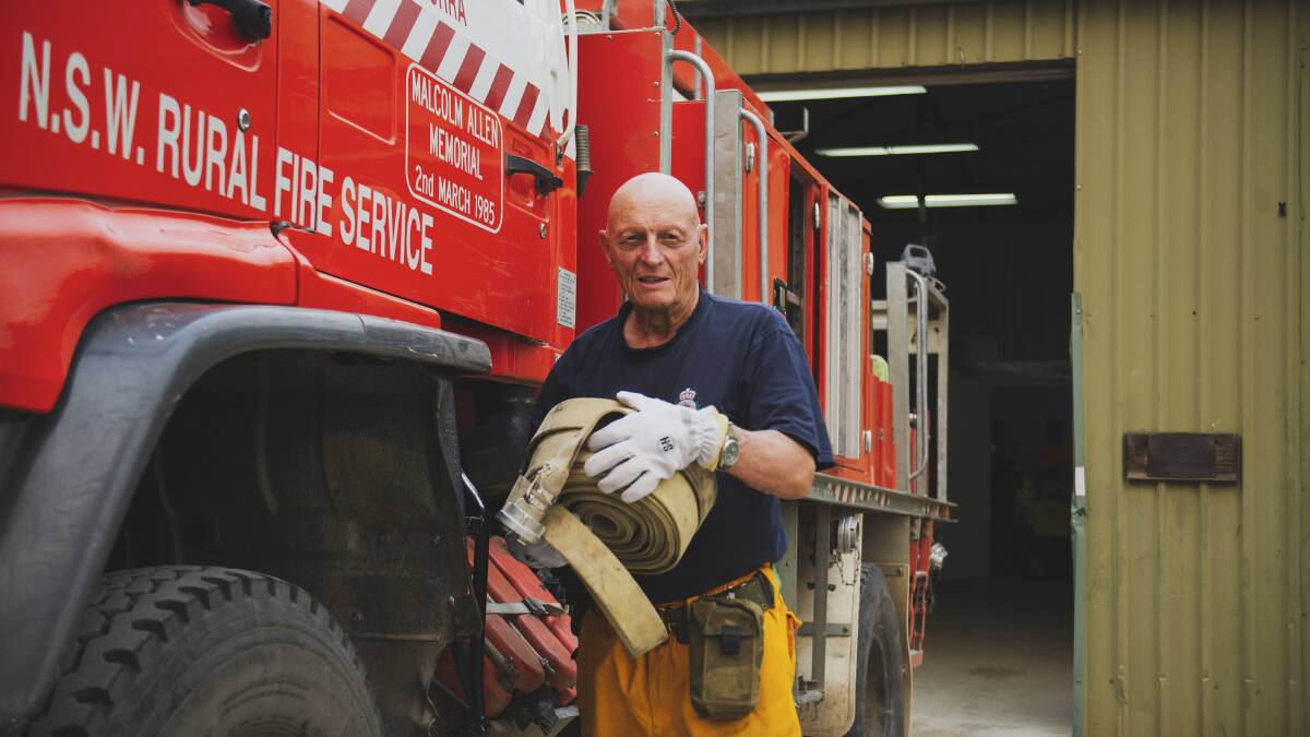 At the Burra fire shed, RFS crew leader Brian Egloff prepares for worsening weather conditions ahead. Picture: Dion Georgopoulos