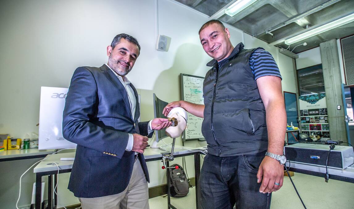 Dentroid Technologies partners Dr Omar Zuaiter (left) and Alaa Habeb are developing robotic laser dentistry. Picture: Karleen Minney