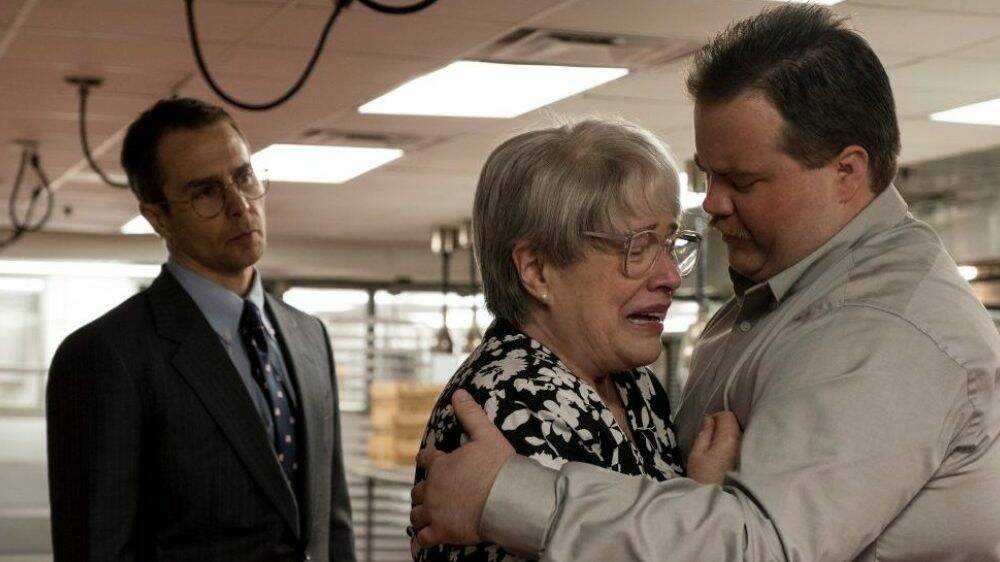 SUPPORT: Only Jewell's mother (Kathy Bates) and lawyer Watson Bryant (Sam Rockwell) have faith in him.
