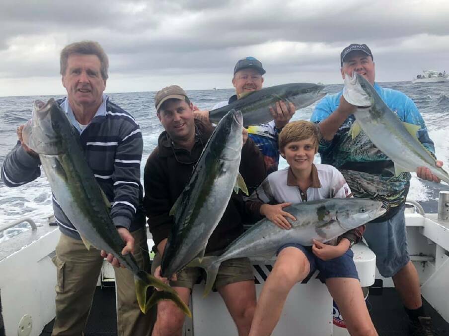 KING'S RANSOM: This group picked up a great bag of kingfish during a weekend fish near Montague Island. Photo: Charter Fish Narooma