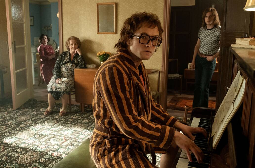 KEY TO THE MAN: Taron Edgerton as Elton John in Rocketman, a film that gives us a glimpse of the man behind the glitter glasses.