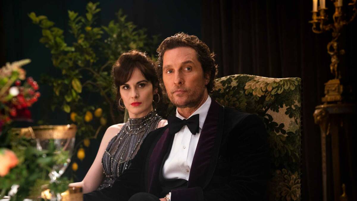 RESPECTABLE CRIMINALS: Michelle Dockery and Matthew McConaughey in The Gentlemen, a tale of drugs, money and violence told in Guy Ritchie's signature style.