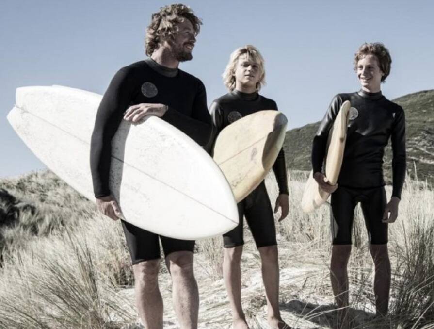 SWELL TIMES: Simon Baker, Ben Spence and Samson Coulter in Breath - it may look like a surfing film, but the waves are really a vehicle for a deeper tale.