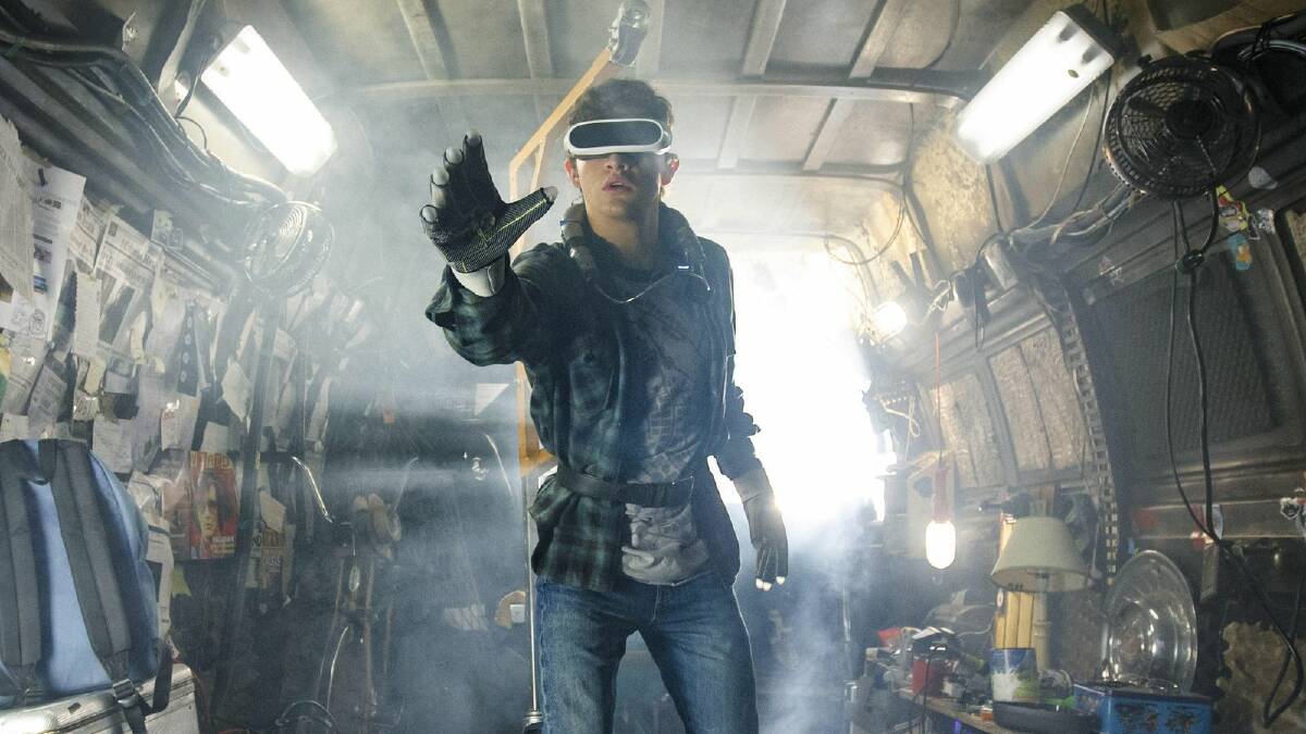 ESCAPE: Wade Watts (Tye Sheridan) escapes the misery of the real world by becoming his alter-ego Parzival in the virtual universe of The Oasis.