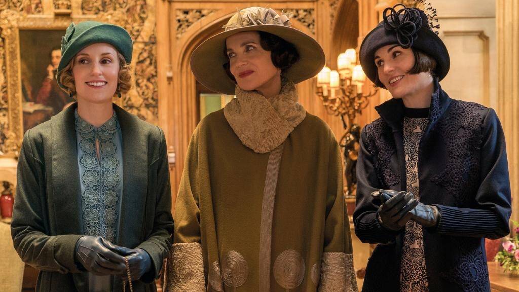 CHARMING: Lady Edith (Laura Carmichael), Countess Cora (Elizabeth McGovern) and Lady Mary Crawley (Michelle Dockery) are looking forward to entertaining royalty in the movie version of Downton Abbey.