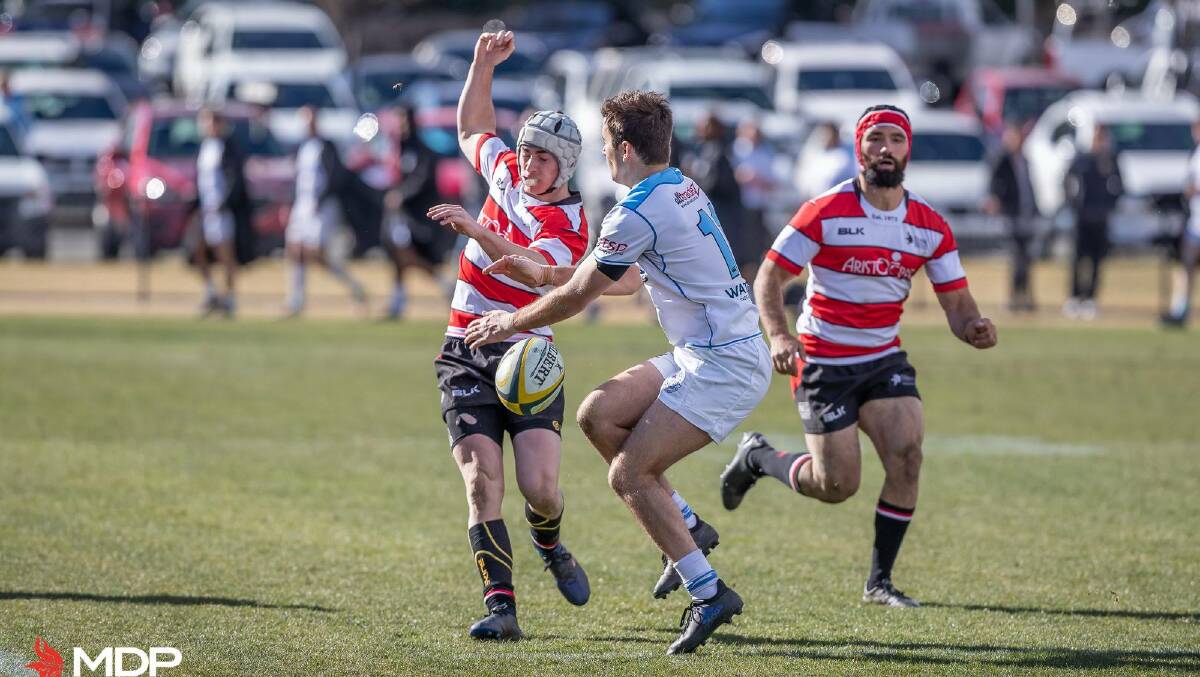 Sidestep: The Queanbeyan Whites and Tuggeranong Vikings also met in the preliminary final, which resulted in a razor-thin win for Queanbeyan. Photo: Tuggeranong Vikings. 