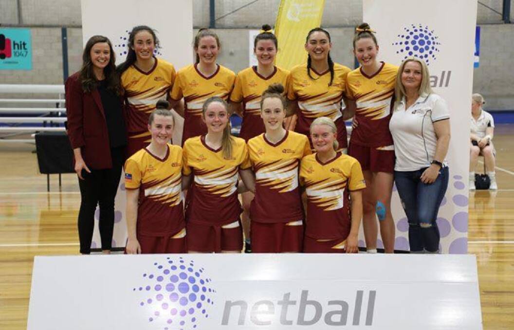 Top four: All four girls in the ACT Under 19s side played in the QNA State League Four side which only lost in the grand final during the 2018 season. Photo: Queanbeyan Netball Association.