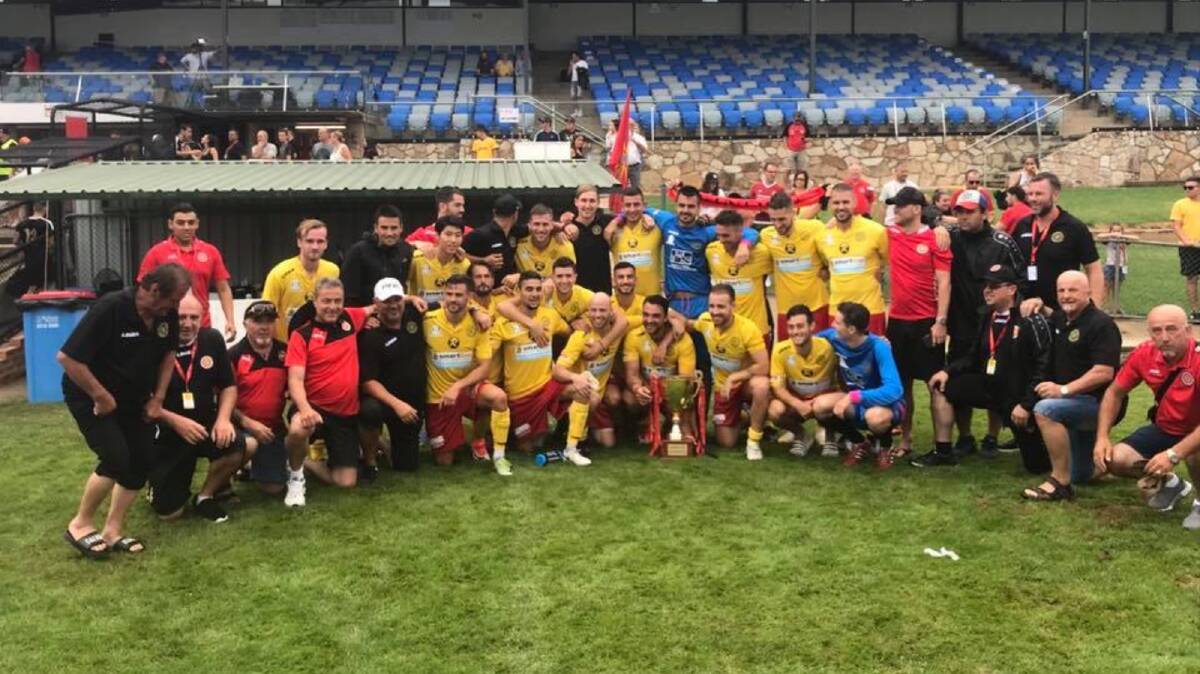 Happy visitors: Rockdale City Suns were the winners of the men's competition, in a hard-fought victory over Altona Magic FC, 2-1, which concluded a high-quality tournament. Photo: Rockdale City Suns FC. 
