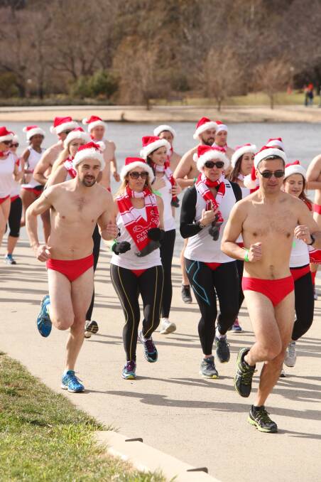 The Santa Speedo Shuffle, to be held on Sunday July 28, is in its eighth year and participants are asked to raise at least $650 each. Photo: The Canberra Times