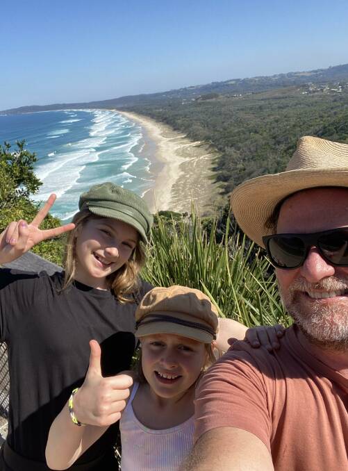 Simon Richardson and his daughters. Picture: Supplied