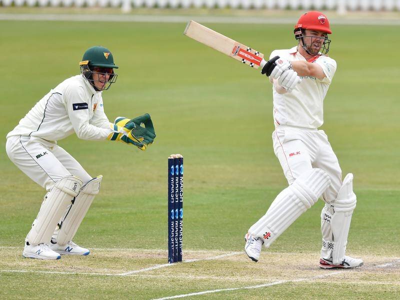 Travis Head was the mainstay of South Australia's second innings with a big ton against Tasmania.