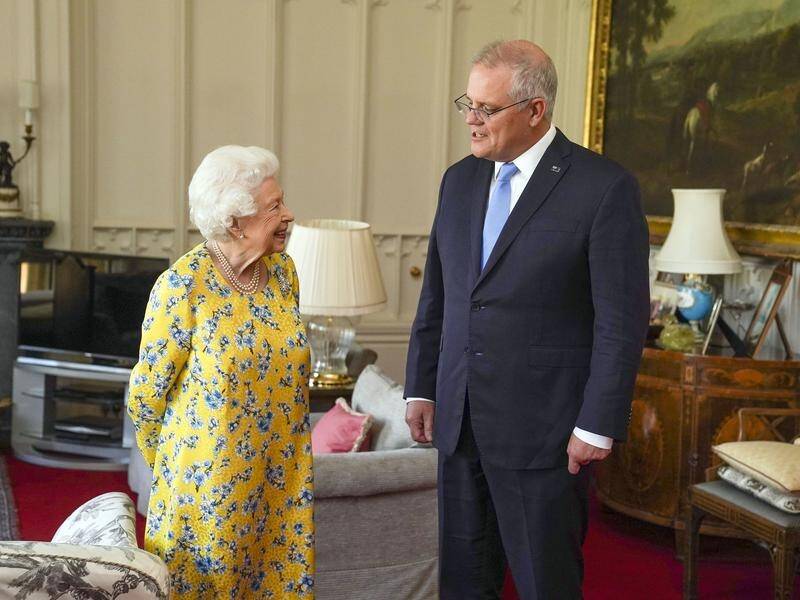 Queen Elizabeth has met with Prime Minister Scott Morrison in the Oak Room at Windsor Castle.