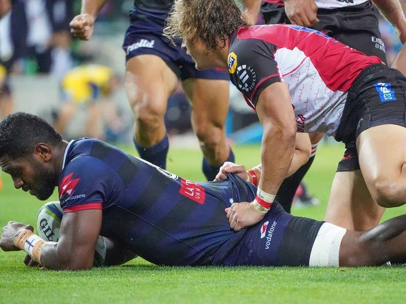 Isi Naisarani (l) will play his first match of the season for Melbourne Rebels against the Brumbies.