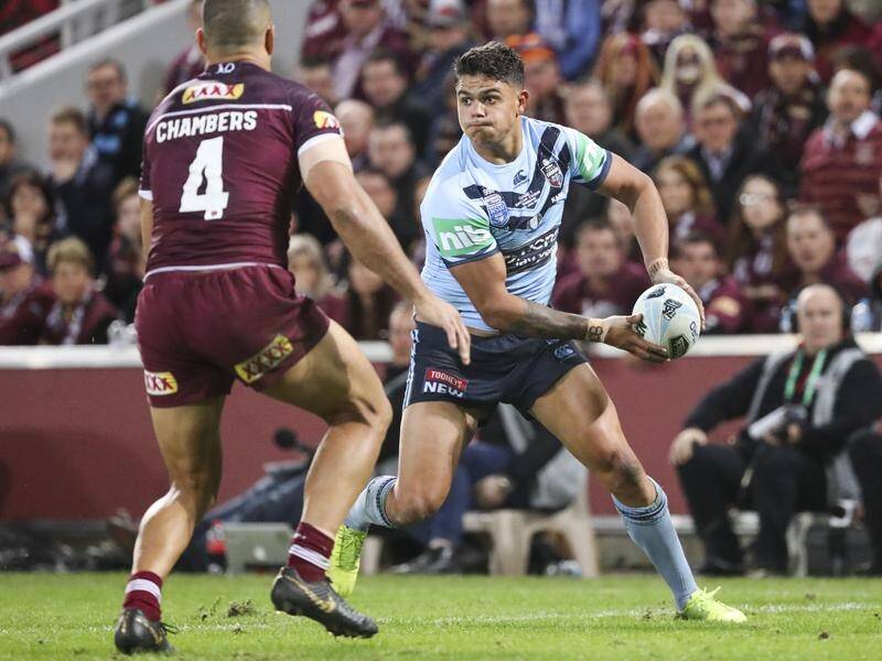 Latrell Mitchell (R) has been axed from the NSW team for the second State of Origin game in Perth.