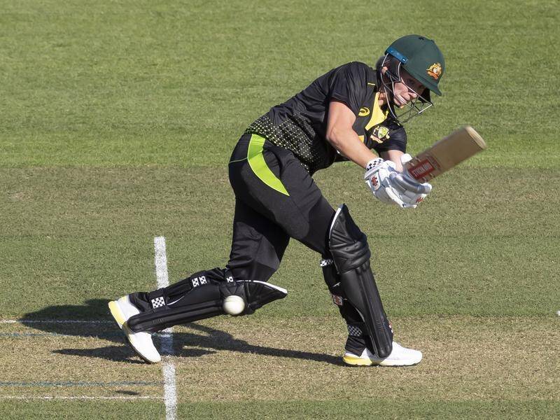 Beth Mooney has hit a ton for Australia who've beaten Sri Lanka in the T20 opener at North Sydney.
