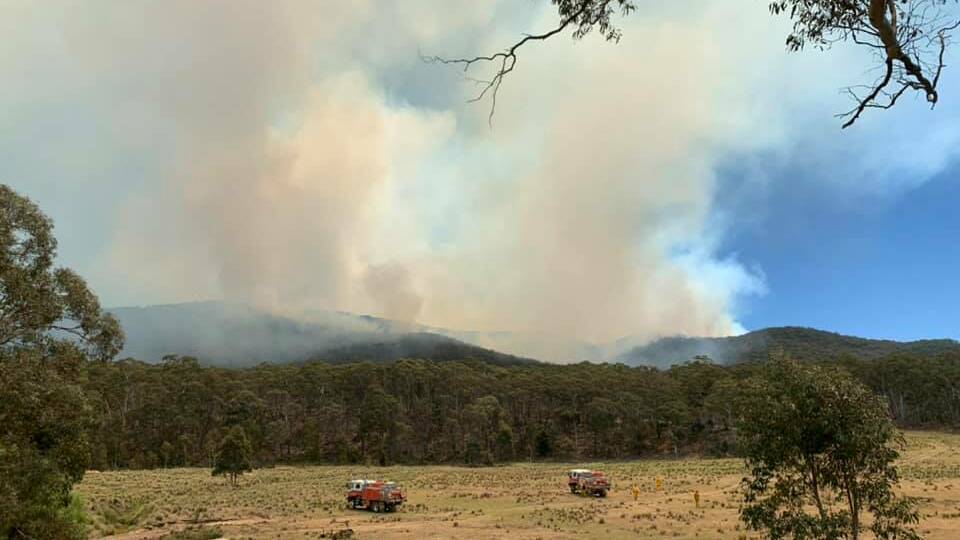 Smoke from the North Black Range fire in Tallaganda State Forest. Photo: Carwoola Rural Fire Brigade