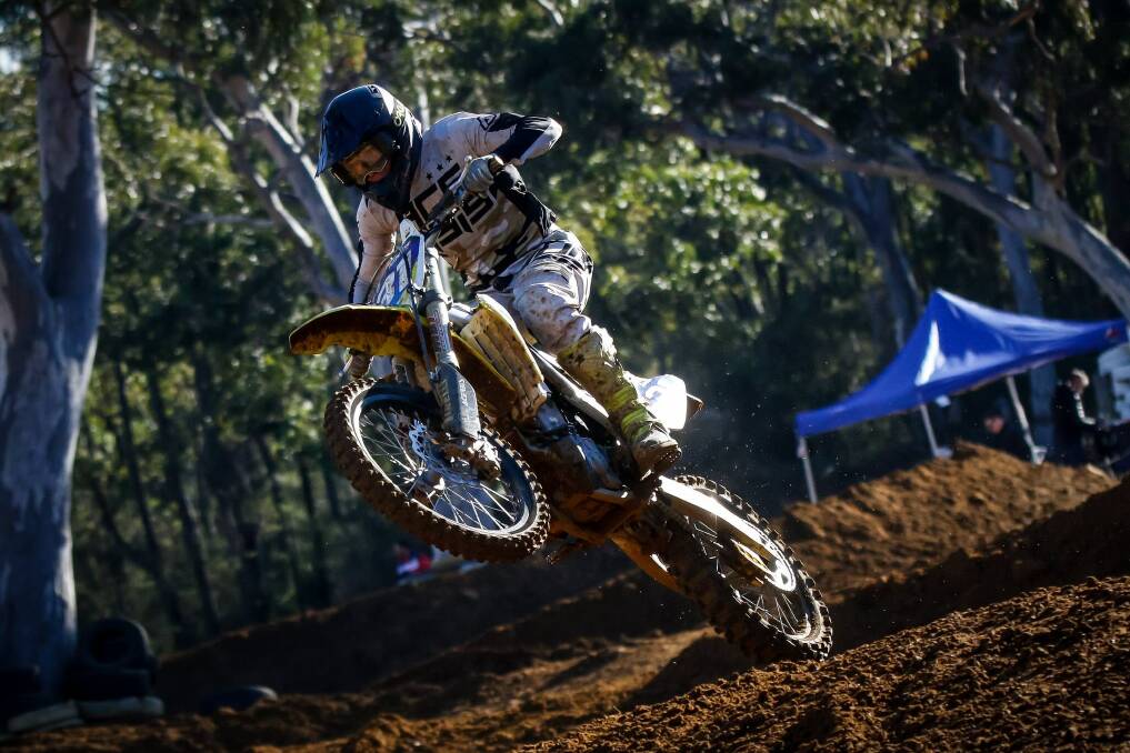Dual champion: James Davison in action during the King of MX Motorcycle NSW state titles. Photo: MX photography. 