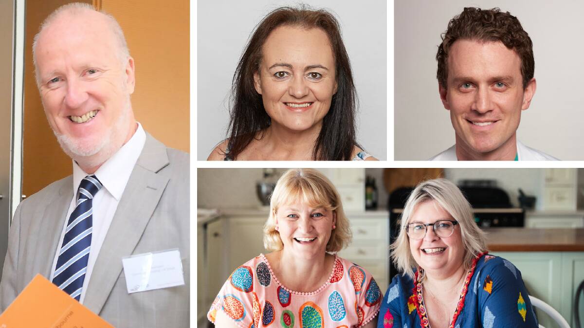 Victoria's 2021 Australian of the Year nominees: clockwise from left, Steven Bevington, Donna Stolzenberg, Associate Professor Thomas Oxley and Kate Jones & Amanda Hose.
