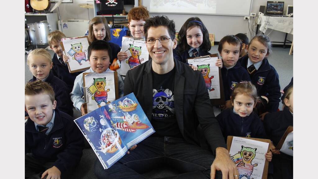 St Gregory's Primary School kindergarten student loved hearing all about the Stroogle's adventures from author and illustrator Cameron Stelzer. 	